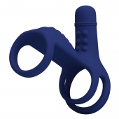Синяя вибронасадка на пенис Vibrating Penis Sling - Baile - в Стерлитамаке купить с доставкой