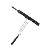 Черный кожаный ошейник-воротник с поводком - Pecado - купить с доставкой в Стерлитамаке