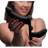 Черный вибрострапон Double Take 10X Double Penetration Vibrating Strap-on Harness - XR Brands - купить с доставкой в Стерлитамаке