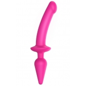 Ярко-розовый двусторонний фаллоимитатор Switch Plug-In Semi-Realistic Size L - Strap-on-me купить с доставкой в интернет-магазине Orgasmix в Стерлитамаке Ярко-розовый двусторонний фаллоимитатор Switch Plug-In Semi-Realistic Size L - Strap-on-me