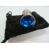 Анальное украшение BUTT PLUG  Small с синим кристаллом - 7 см. - Anal Jewelry Plug - купить с доставкой в Стерлитамаке