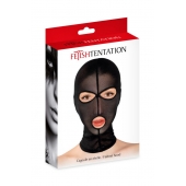 Черная сетчатая маска на голову с отверстиями для глаз и рта - Fetish Tentation - купить с доставкой в Стерлитамаке