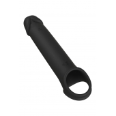 Черная насадка-удлинитель с вибрацией Vibrating Extender With Remote - Dream Toys - в Стерлитамаке купить с доставкой