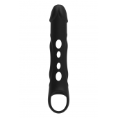 Черная насадка-удлинитель Vibrating Extender With Remote с вибрацией - Dream Toys - в Стерлитамаке купить с доставкой