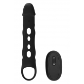 Черная насадка-удлинитель Vibrating Extender With Remote с вибрацией - Dream Toys - в Стерлитамаке купить с доставкой