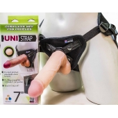 Страпон-унисекс с двумя насадками UNI strap 7  Harness - 19 и 16 см. - LOVETOY (А-Полимер) - купить с доставкой в Стерлитамаке