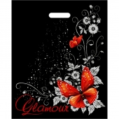 Черный пакет Glamour с вырубной ручкой (38х47 см) - Сима-Ленд - купить с доставкой в Стерлитамаке