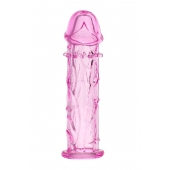 Розовая насадка фаллической формы - 12,5 см. - A-toys - в Стерлитамаке купить с доставкой