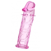 Розовая насадка фаллической формы - 12,5 см. - A-toys - в Стерлитамаке купить с доставкой