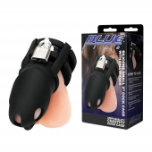 Черная клетка для пениса Silicone Small 2 in Cock Cage With Ball Divider - BlueLine - купить с доставкой в Стерлитамаке