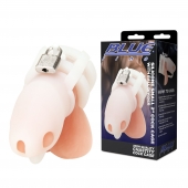 Белая клетка для пениса Silicone Small 2 in Cock Cage With Ball Divider - BlueLine - купить с доставкой в Стерлитамаке