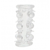 Прозрачная насадка на пенис с шипами и бугорками JELLY JOY LUST CLUSTER CLEAR - Dream Toys - в Стерлитамаке купить с доставкой