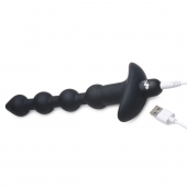 Черные анальные бусы с вибрацией и пультом ДУ 28X Remote Control Vibrating Silicone Anal Beads - 19 см. - XR Brands