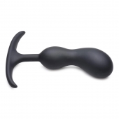 Черный массажер простаты с утяжелителями Premium Silicone Weighted Prostate Plug Medium - 16,3 см. - XR Brands - в Стерлитамаке купить с доставкой