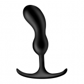 Черный массажер простаты с утяжелителями Premium Silicone Weighted Prostate Plug Medium - 16,3 см. - XR Brands - в Стерлитамаке купить с доставкой