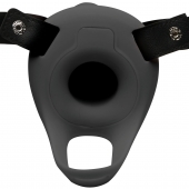 Черный полый страпон с вибрацией 2’’ Erection 28X Smooth Vibrating Silicone Penis Sheath - XR Brands - купить с доставкой в Стерлитамаке