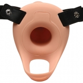 Телесный полый страпон 2  Erection 28X Smooth Vibrating Silicone Penis Sheath - 16 см. - XR Brands - купить с доставкой в Стерлитамаке
