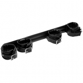 Черная распорка с манжетами для рук и ног Deluxe Rigid Spreader Bar - XR Brands - купить с доставкой в Стерлитамаке