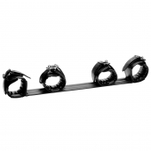 Черная распорка с манжетами для рук и ног Deluxe Rigid Spreader Bar - XR Brands - купить с доставкой в Стерлитамаке