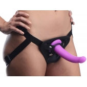 Лиловый поясной страпон Navigator Silicone G-Spot Dildo with Harness - 17,8 см. - XR Brands - купить с доставкой в Стерлитамаке