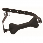 Черный кляп в форме косточки Hound Adjustable Dog Bone Gag - XR Brands - купить с доставкой в Стерлитамаке