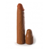 Коричневая насадка на член 2  Silicone X-tension - 20,3 см. - Pipedream - в Стерлитамаке купить с доставкой