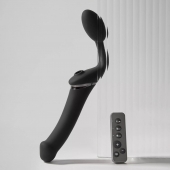 Черный безремневой вибрострапон Strap-On-Me Multi Orgasm Size XL - Strap-on-me - купить с доставкой в Стерлитамаке