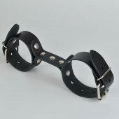 Черные кожаные наручники-фиксатор - Sitabella - купить с доставкой в Стерлитамаке