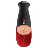 Телесный мастурбатор-вагина в черной колбе с вибрацией Fuck-O-Matic Pro XL - Pipedream - в Стерлитамаке купить с доставкой