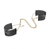 Чёрные дизайнерские наручники Desir Metallique Handcuffs Bijoux - Bijoux Indiscrets - купить с доставкой в Стерлитамаке