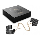 Чёрные дизайнерские наручники Desir Metallique Handcuffs Bijoux - Bijoux Indiscrets - купить с доставкой в Стерлитамаке