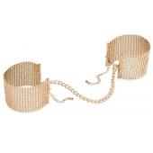 Дизайнерские золотистые наручники Desir Metallique Handcuffs Bijoux - Bijoux Indiscrets - купить с доставкой в Стерлитамаке