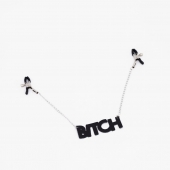 Зажимы на соски с кожаной подвеской Bitch - Crazy Handmade - купить с доставкой в Стерлитамаке