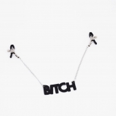 Зажимы на соски с кожаной подвеской Bitch - Crazy Handmade - купить с доставкой в Стерлитамаке