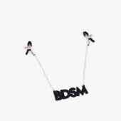 Зажимы на соски с кожаной подвеской BDSM - Crazy Handmade - купить с доставкой в Стерлитамаке