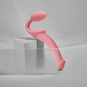 Розовый безремневой страпон Strap-on-me Semi-Realistic Bendable Strap-On size M - Strap-on-me - купить с доставкой в Стерлитамаке