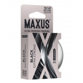 Черные утолщенные презервативы MAXUS Extra Strong с железным кейсом - 3 шт. - Maxus - купить с доставкой в Стерлитамаке