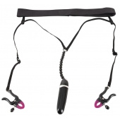 Женские вибростринги с зажимами для половых губ Spreader String with Vibrator - Orion - купить с доставкой в Стерлитамаке