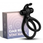 Черное эрекционное виброкольцо с подхватом мошонки Stay Hard - Boys of Toys - в Стерлитамаке купить с доставкой