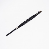 Черный ажурный чокер с золотистой фурнитурой - Crazy Handmade - купить с доставкой в Стерлитамаке