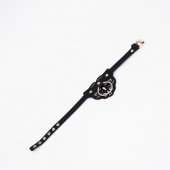 Черный чокер с клепками и золотистой фурнитурой - Crazy Handmade - купить с доставкой в Стерлитамаке