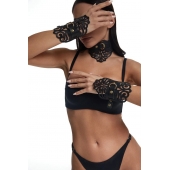 Фигурный набор для БДСМ-игр с узорами и золотистой фурнитурой - Crazy Handmade - купить с доставкой в Стерлитамаке