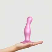 Розовая насадка Strap-On-Me Dildo Plug Curvy size M - Strap-on-me - купить с доставкой в Стерлитамаке