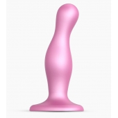 Розовая насадка Strap-On-Me Dildo Plug Curvy size M - Strap-on-me - купить с доставкой в Стерлитамаке