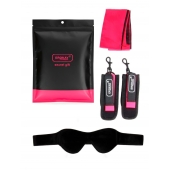 Черно-розовый эротический набор: маска, наручники и повязка - Erokay - купить с доставкой в Стерлитамаке