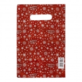 Красный подарочный новогодний пакет с вырубной ручкой (20х30 см) - Сима-Ленд - купить с доставкой в Стерлитамаке