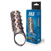 Дымчатая насадка на пенис с шипами и выпуклостями - 12,5 см. - Sex Expert - в Стерлитамаке купить с доставкой