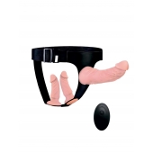 Женский страпон с 3 насадками и вибрацией - Erowoman-Eroman - купить с доставкой в Стерлитамаке