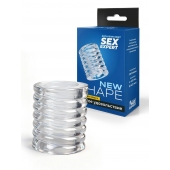 Прозрачная сквозная насадка на пенис с ребрышками - Sex Expert - в Стерлитамаке купить с доставкой