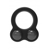Черное эрекционное кольцо с утяжелителями Cockring Dual Weight - Dream Toys - в Стерлитамаке купить с доставкой